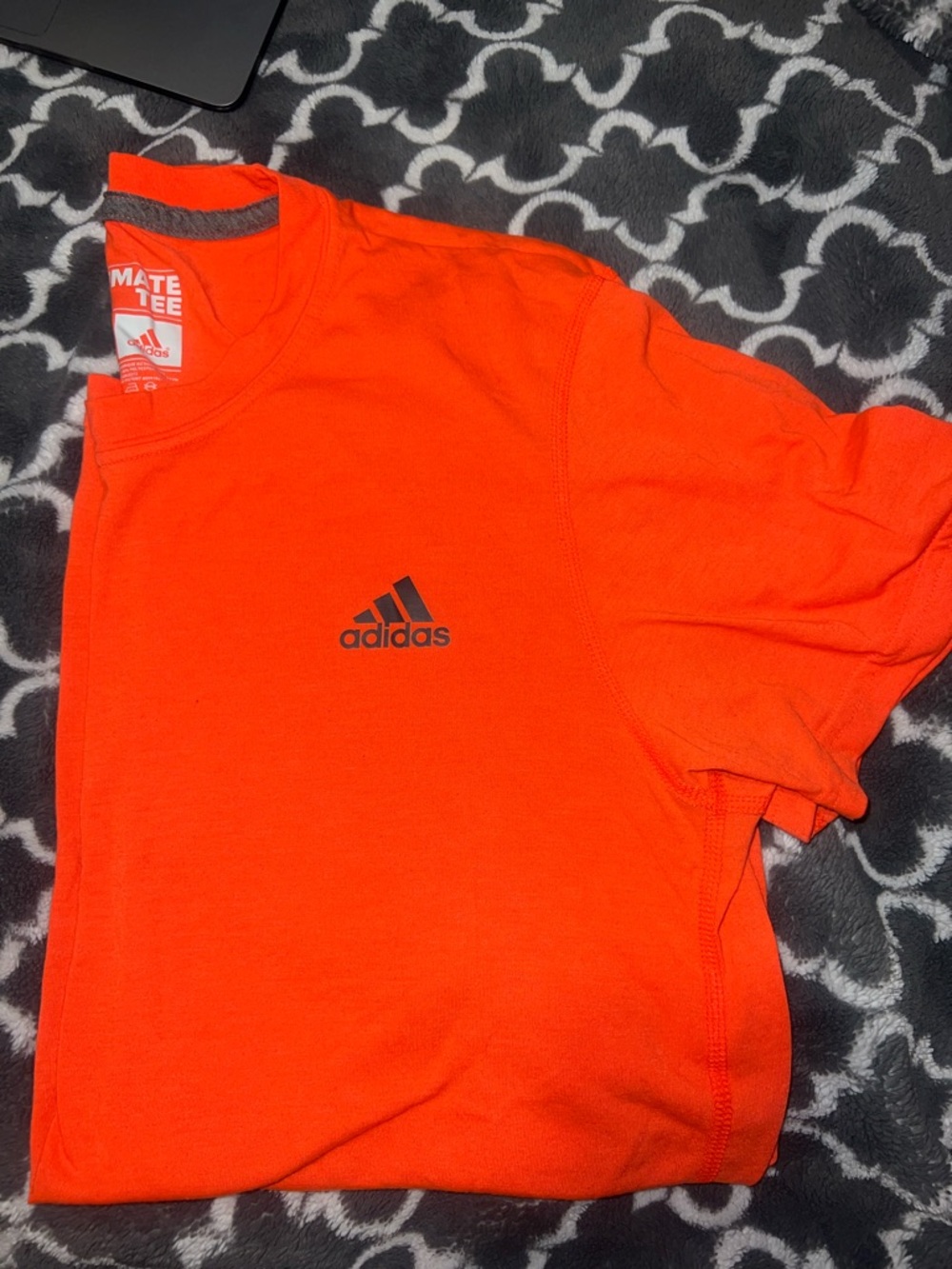 Orange adidas ultimate Climalite workout tee sz M